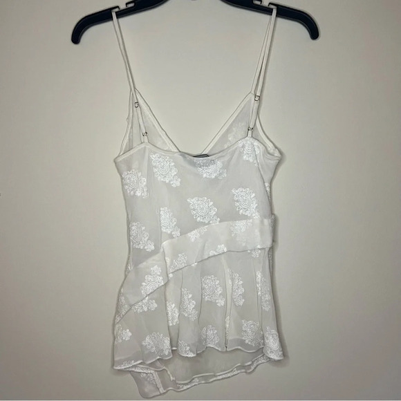 NWT Theory Silk Lace White Ivory Crossover Tank - Picture 5 of 7